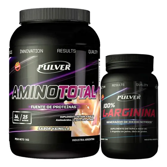 Amino Total Pulver + Arginina Oxido Nitrico Recuperación Rápido Recupero Y Crecimiento De La Masa Muscular Magra
