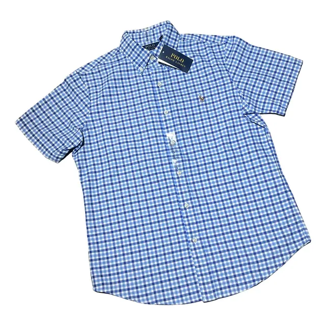 Camisa Oxford Blue Manga Corta Polo Ralph Lauren Original
