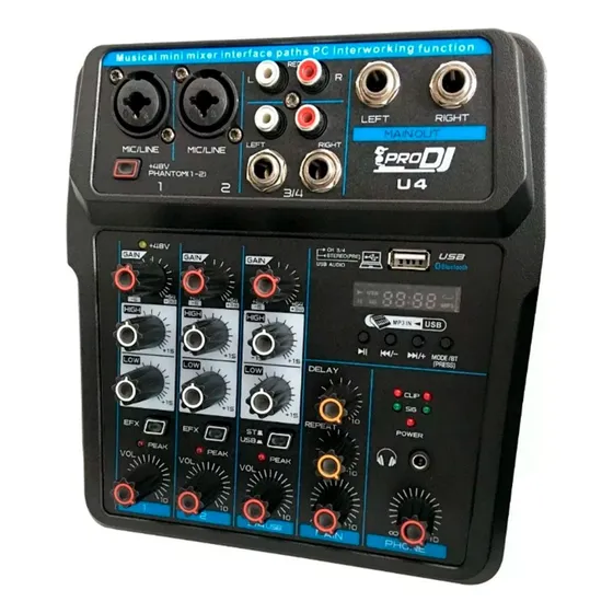 Mixer Consola Analoga Prodj U4 Interfaz Usb Grabacion