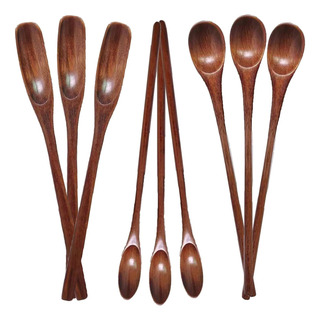 Cucharas De Madera De Mango Largo, 9 Piezas, Utensilios Cucharas De Madera De Mango Largo, 9 Piezas, Utensilios