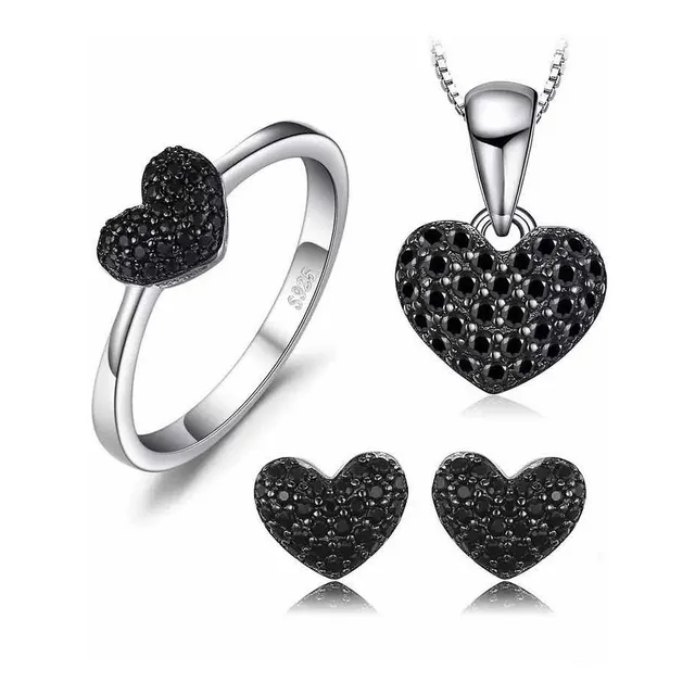 Juego Collar Aretes Y Anillo Espinela En Plata Para Mujer