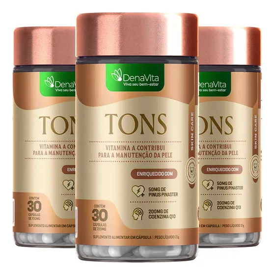 Kit 3x Tons - Com Pinus Pinaster, Coenzima Q10 - Denavita