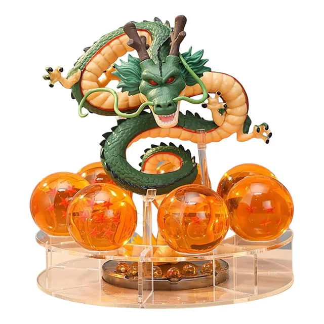 Esferas Del Dragón De 4.3cm+shen Long+base Dragon Ball,juego De Estatuas De Resina,ideal Para Regalo De Negocios, Halloween, Navidad, Día Festivo, Cumpleaños Y Decoración Del Hogar,con Caja