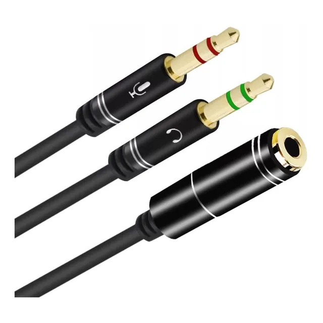 Adaptador De Micrófono Y Audífonos Para Pc - De Trrs A Trs