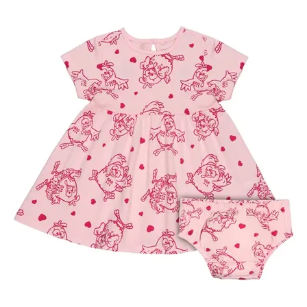 Conjunto Infantil Galinha Pintadinha Meia Malha Rosa Verão