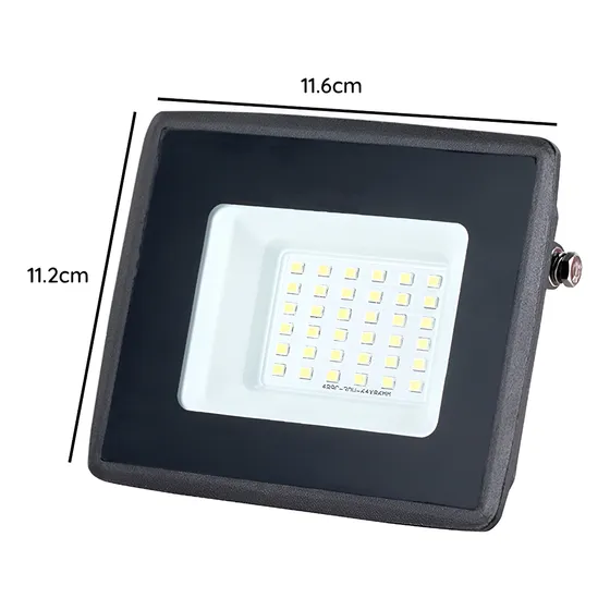 Foco Proyector Led 30w Exterior 6000k Luz Fria Certificada Color de la carcasa Negro Color de la luz Blanco frío