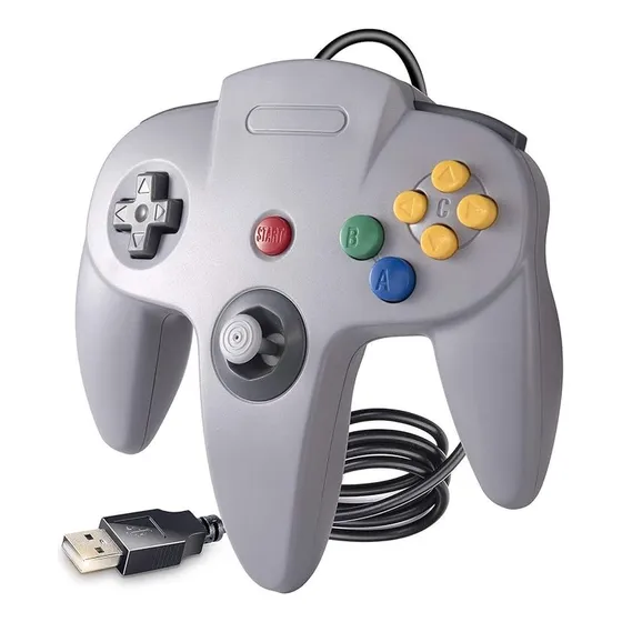 Joystick Mando Control Usb Retro 6-4 Para Pc Gris