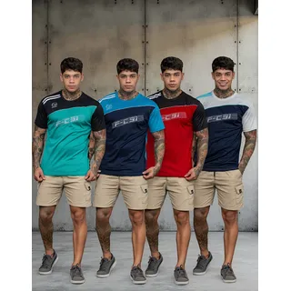 Kit 05 Camisa Masculina Poliester Fit Academia Manga Curta Kit 05 Camisa Masculina Poliester Fit Academia Manga Curta