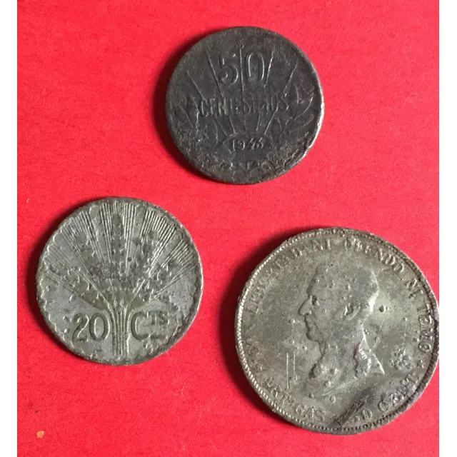 Uruguay 3 Monedas Falsas De Época, Ne354