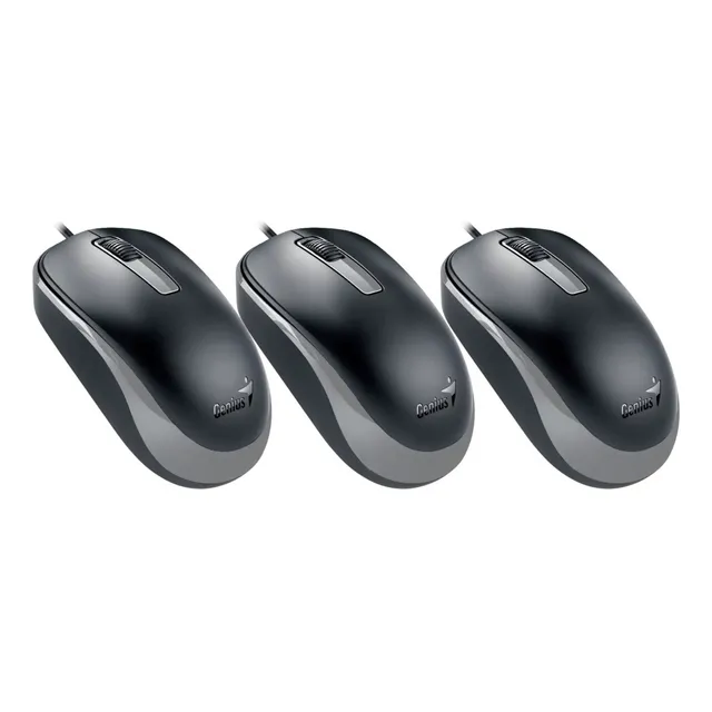 Mouse Con Cable Genius Dx 125s Silencioso Pack X3 Unidades