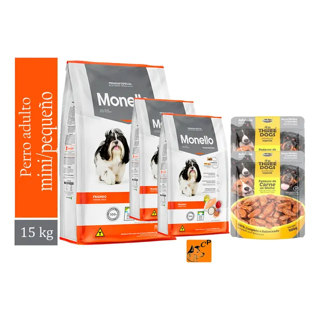 Monello Razas Pequeñas Para Perros 15kg + Salsas