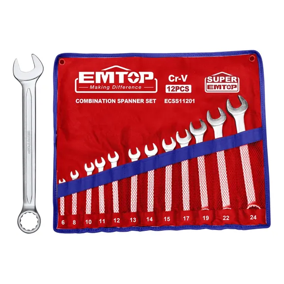 Juego 12 Llaves Combinadas 6mm 24mm Milimetricas Emtop