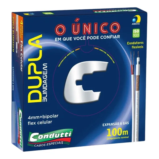 Cabo Coaxial 4mm C/ 25 Metros Bipolar Cftv Câmera Condutti