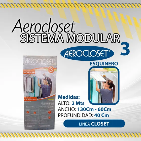 Aerocloset - Sistema Modular 3 Esquinero - Aerocloset