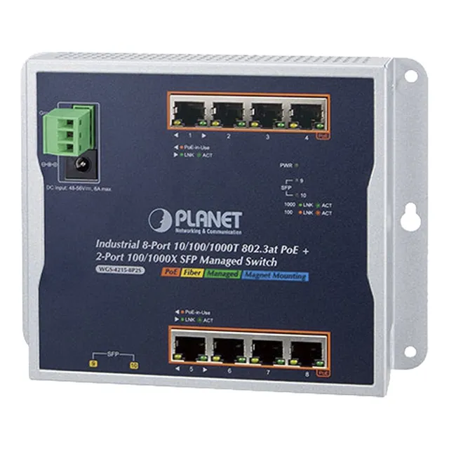 Switch Industrial Administrable 8 Ptos Giga Igs-4215-8p2s
