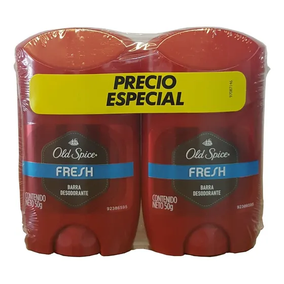 Desodorante Barra Old Spice Fresh 50  2 Un