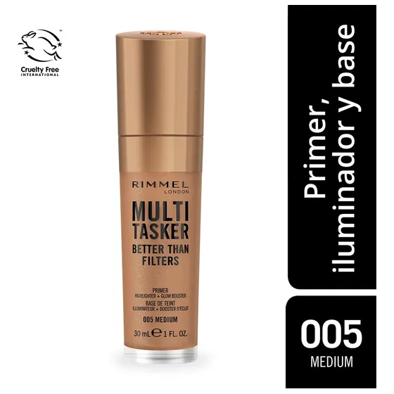 Base Rimmel Multi Tasker Primer, Iluminador Y Base 3 En 1 Tono 006 Medium Deep