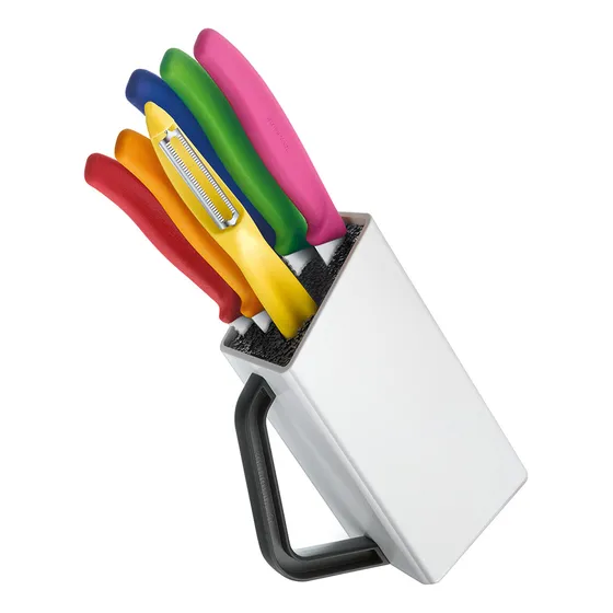 Bloque De Cuchillos Swiss Classic Blanco 6 Piezas