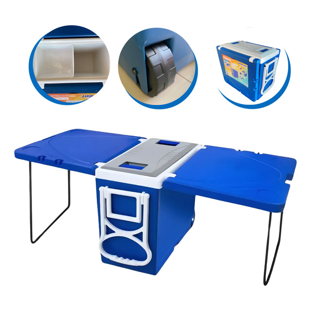 Caixa Térmica Cooler 32l Multifuncional 3 Em 1 Rodinha/mesa Caixa Térmica Cooler 32l Multifuncional 3 Em 1 Rodinha/mesa