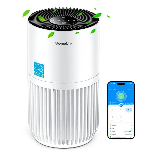 Purificador De Aire Inteligente Para Hogar Filtro Hepa Color Blanco 110v