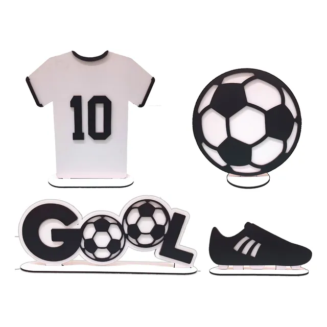 Kit Display Futebol Mdf Festa Decoração Casa 4uni Totem Mesa