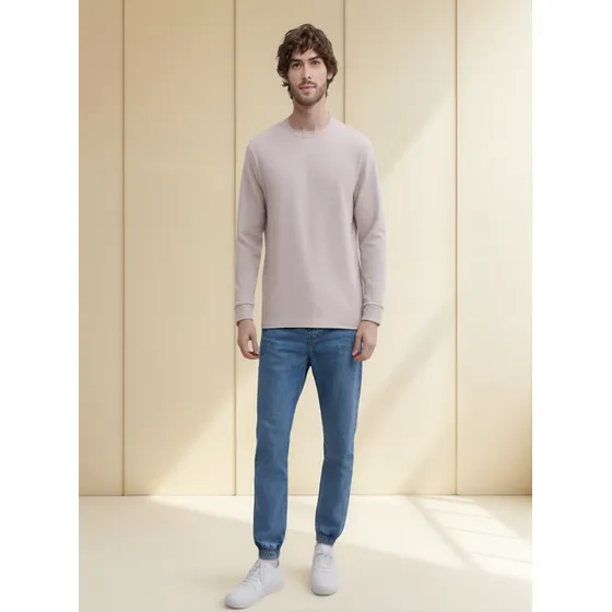 Buzo Para Hombre Ostu Cuello Redondo Color Beige #60060330