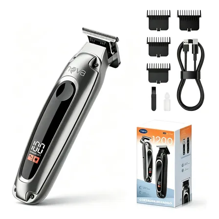 Máquina De Cortar Cabelo Elétrica Inova Portátil Precisão Cinza 5