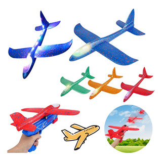 Avião Com Lançador Pistola Brinquedo Isopor Voa Luzes De Led Avião Com Lançador Pistola Brinquedo Isopor Voa Luzes De Led
