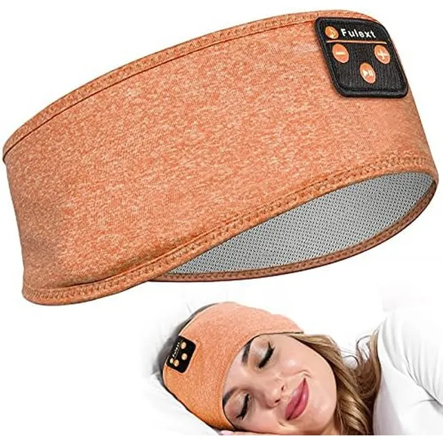 Pulsera De Cabeza Con Auriculares Bluetooth Naranja Y Blanca