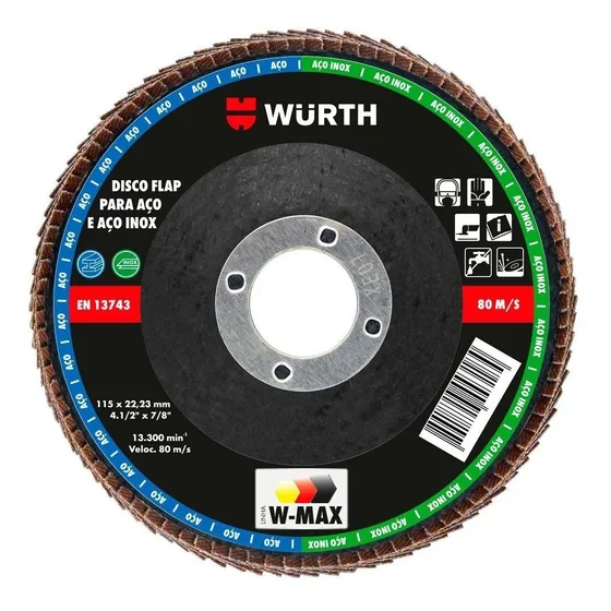 Disco Flap Lija Traslapado Metal/inox 4.5 Gr80 W-max Wurth