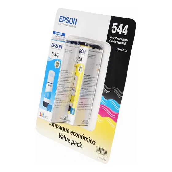 Pack De 3 Botellas De Tinta Epson Cyan/magenta/amarilla T544