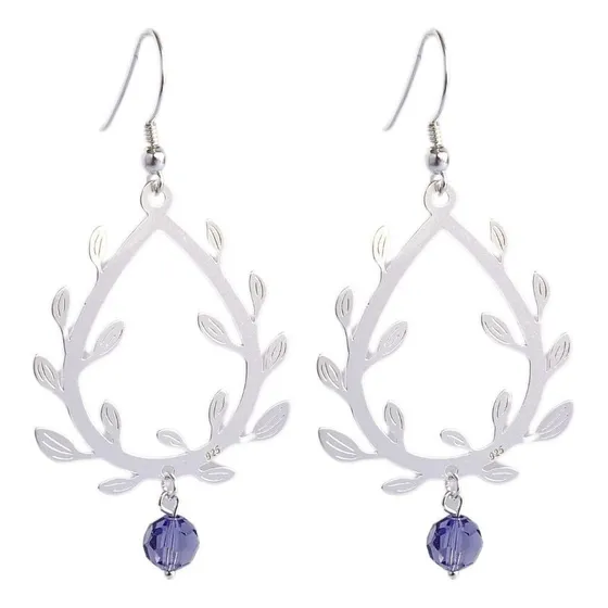 Aros De Plata 925 Primavera Violeta