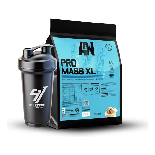 Proteína Adn Pro Mass Xl 3kg Chocolate + Shaker