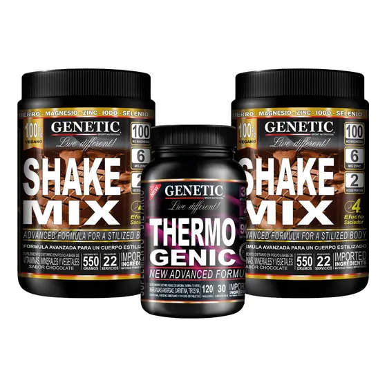 2 Reemplaza Comida Veg Shakemix Quemador Thermogenic Genetic