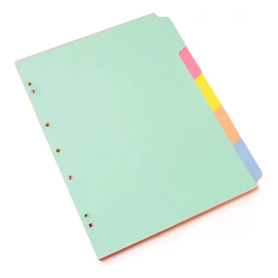 Caja De Separadore De Hojas Tamaño Carta, Colores Pasteles M