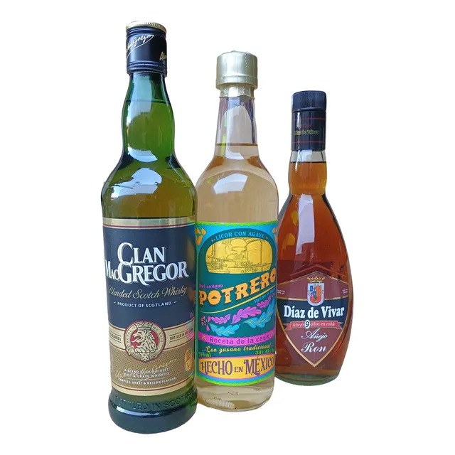 Clan Mcgregor Pack Promoción Whisky Tequila Ron Botella
