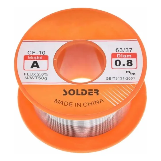 Estaño Para Soldar Rollo 0,8mm  63% Con Flux 2% Y Resina