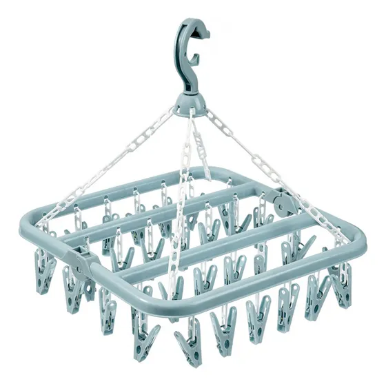Percha Plegable Multifuncional, 32 Clips