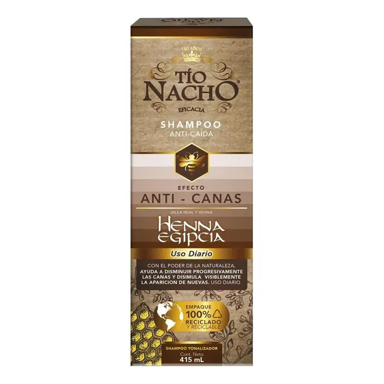 Tío Nacho Shampoo Anti Canas Henna Egipcia Anti Caída 415ml
