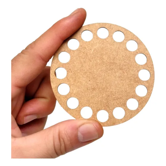10 Bases/fundo Mdf 8cm P/mini Cachepo/fio De Malha Circular