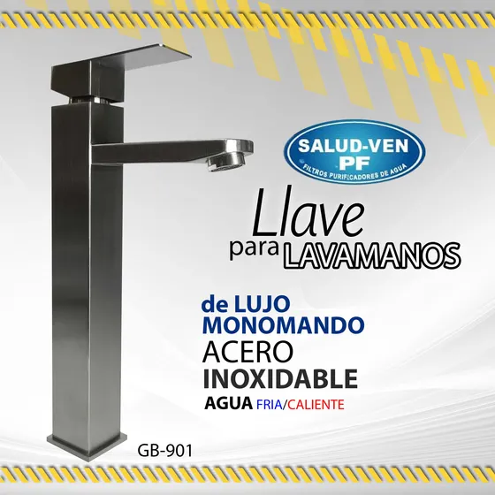 Llave De Lujo Para Lavamanos Agua F/c Acero Inoxid  / 08733