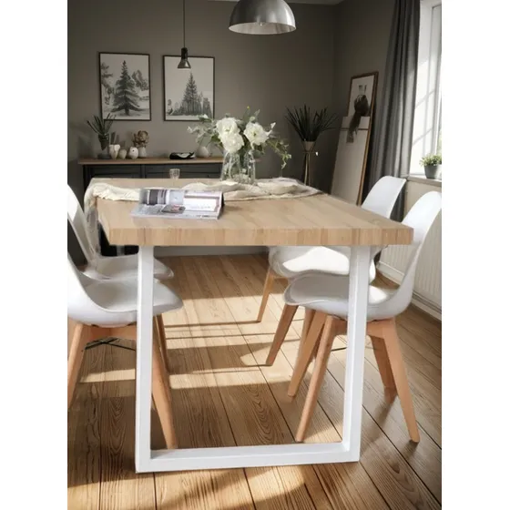 01 Mesa Jantar 1,10 X 0,70 -branca-ferro-pint. Eletostática 