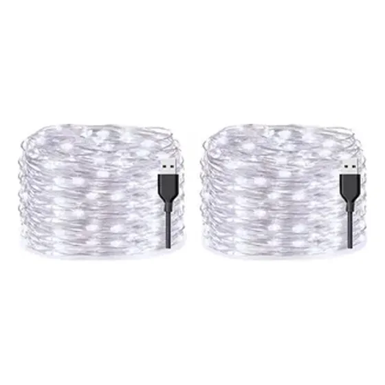 Paquete De 2 Pcs Decorativas 20 M Tira Led Navidad 5v,usb