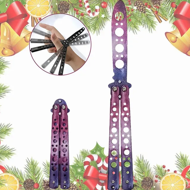 Cuchillo Mariposa Entrenamiento Táctico Titanio De Color 3d
