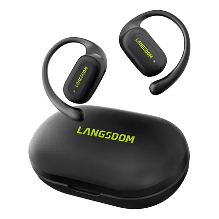 Auriculares Langsdom Ts19 Open Ear Enc Deportes Running Color Negro