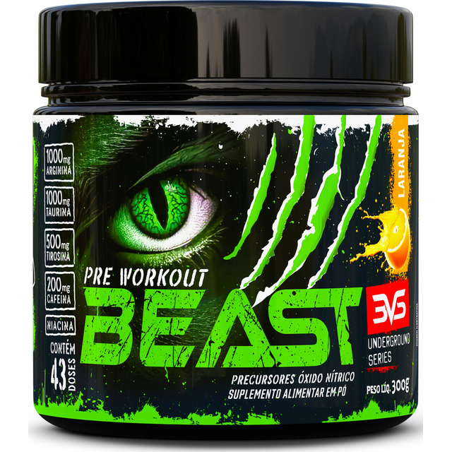 Pré-treino Beast 300g Sabor: Laranja - Ultra Concentrado - Promove Vasodilatação, Recupera... Pré-treino Beast 300g Sabor: Laranja - Ultra Concentrado - Promove Vasodilatação, Recupera...