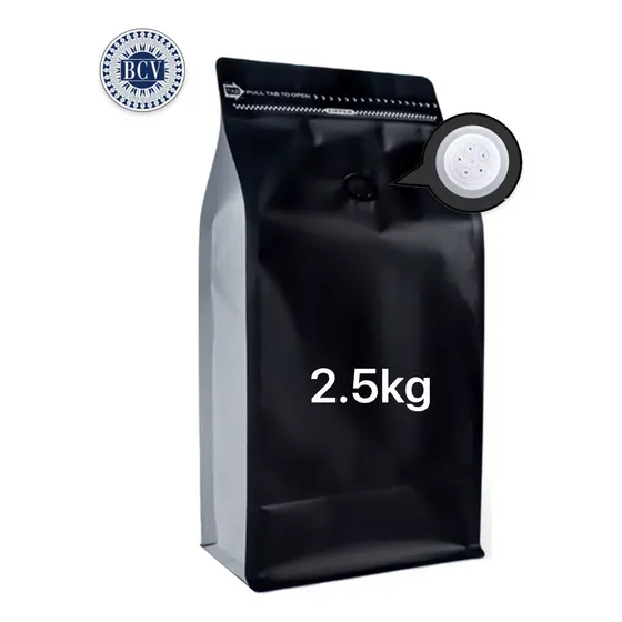 Bolsa Para Café 2.5kg 5lb Con Zip Lock + Válvula (50unid)
