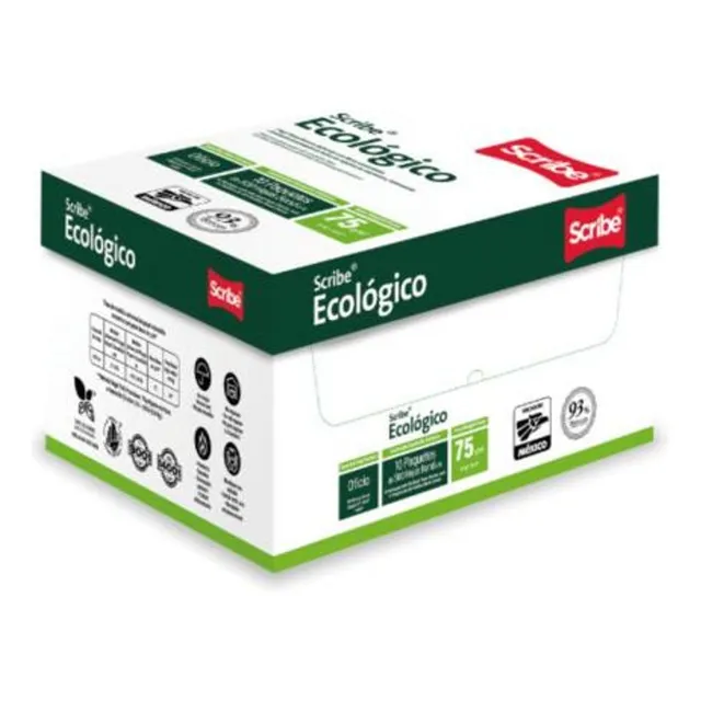 Papel Bond Scribe Ecologico Oficio 5000 Hojas 75g Blanco