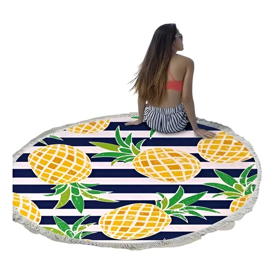 Toalla De Microfibra Redonda Playa Piscina Verano Decoración
