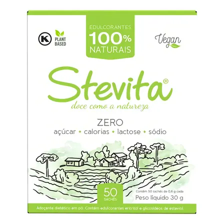 Adoçante em Pó Stevita com 50 sachês